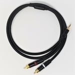 RCA Phono to 3.5mm Stereo Mini Jack Aux Cable Van Damme Pro OFC Lead Black 1m