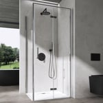 Sogood - Cabine de Douche en Angle Paroi de Douche avec Porte Pliante en Verre Transparant avec Nano-revêtement Design Ravenna37 80x90x195cm