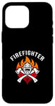 Coque pour iPhone 16 Pro Max Casque de pompier - Hache - Flamme - Appréciation Hero