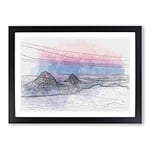 Big Box Art Clouds Over The Swiss Mountains in Abstract Framed Wall Art Picture Print Ready to Hang, Black A2 (62 x 45 cm)