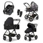 MOON black black Pebble Essential Resea Edition+ barnevogn / matt inkl. MAXI COSI bilbarnestol 360 Black