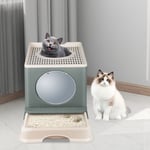 Hofuton Bac Litiere pour Chat Fermée, Maison de Toilette pour Chat avec Plateau Amovible, Pelle à Litière, 48 × 39 × 34 cm, Gris