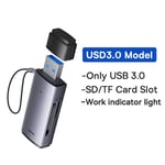 lecteur de carte mémoire USB C et USB3.0 vers SD Micro SD TF,104 mo/s,2 to,accessoire pour ordinateur portable - Type USB 3.0 Only