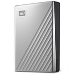 WD 5TB My Passport Ultra for Mac, portable external hard drive, USB-C, Mac Compatible, portable external storage, software with defense against ransomware, backup and password protection, Silver