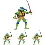 Teenage Mutant Ninja Turtles: Mutant Mayhem 4.5” Leonardo Basic Action Figure. Ideal present for boys 4 to 7 years and TMNT fans!, Black (Pack of 4)