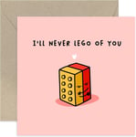 Old English Co. Cute Wedding Anniversary Card for Husband of Wife - Lego Valent