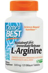 Doctor's Best - L-Arginine - Sustained + Immediate Release, 500mg - 120 tablets