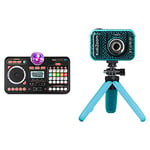 VTech Kidi DJ Mix (Black), Toy DJ Mixer for Kids with 15 Tracks and 4 Music Styles KidiZoom Studio (Blue), Video Camera for Children with Fun Games, Kids Digital Camera with Special Effects