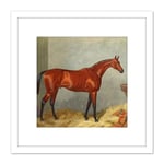 Edward Gilbert Hester Silvio 1877 8X8 Inch Square Wooden Framed Wall Art Print Picture with Mount