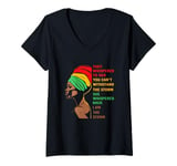 Womens Retro Alphabet Afro Woman I Am The Storm Black History V-Neck T-Shirt