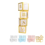 Hot 4PCS Transparent Balloon Box With Letters Balloon Gift Decoration Box