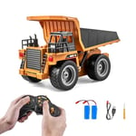 VEVOR Camion à benne basculante télécommandé, 9 canaux, camion-benne RC 1:18, jouet véhicule de construction, lit en métal, lumière, 2 piles rechargeables, pour enfants, garçons, filles, 8 ans et plus