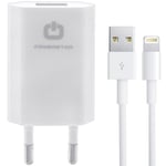 Lot Chargeur + Câble USB vers Lightning - Prise Murale Blanc pour iPhone 5, 5S et 5C