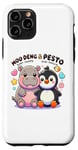 Coque pour iPhone 11 Pro Moo Deng Et Le Bébé Hippopotame Au Pesto Bébé Pingouin