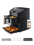 Midea Vertical Dual Drawer Air Fryer, 10L Capacity, 2 Drawers & 2 Racks, 6 Functions, 8 Portions, Black