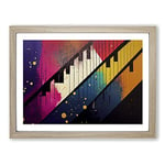 Piano Key Splash Vol.1 Abstract H1022 Framed Print for Living Room Bedroom Home Office Décor, Wall Art Picture Ready to Hang, Oak A2 Frame (64 x 46 cm)