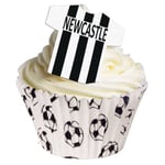 Pack of 12 Newcastle Edible Wafer T Shirt Decorations - Great for Football Themed Cakes for United Fans - 201-166