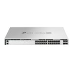 TP-Link Omada Pro 24-Port Gigabit Stackable L3 Managed PoE+ Switch with 4 10G Slots 24x Gigabit PoE+ RJ45 ports and 4x 10 Gbps SFP+ slots Up to 720 W