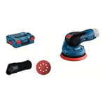 Bosch Professional 12V System Bosch ponceuse excentrique sans-fil GEX 12V-125 (avec plateau de ponçage (125 mm), 1 disque abrasif, sac à poussières, sans batterie ni chargeur, dans L-BOXX 136)