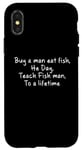 iPhone X/XS Buy A Man Eat Fish Bad Proverb Translation Poor Bad English Case