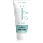 Naif Baby & Kids 2-in-1 Vaskegel og shampoo til baby Parfumefri 200 ml