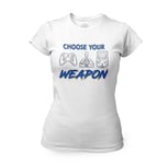 T-Shirt Femme Col Rond Choose Your Weapon Jeux Vidéo Retro Gaming Arcade