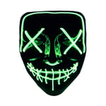 The Purge El Wire Halloween LED Mask Svart (Mörkgrön) 1-Pack