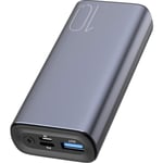 TOZO PB3 Portable Charger 10000mAh One of The Lightest and Slimmest Fast Power Bank 18W PD High-Speed Charging Battery Pack with USB-C Input/Output for iPhone,Samsung and More Gray