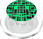 Motifs géométriques Aqua-Green Black Cut Out PopSockets PopGrip pour MagSafe