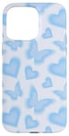 Coque pour iPhone 15 Pro Max Adorable papillon bleu aura et cœur Y2K esthétique psychédélique