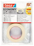 tesa Masking Tape ECONOMY EcoLogo - Painters Tape, 4 Days Residue-Free Removal, Without Solvent - Narrow, 2x 50 m x 30 mm Plus drop cloth