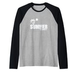 Summer Time Bathing Beach Sun Raglan Baseball Tee