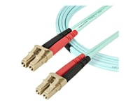 Startech.Com Aqua Om4 Duplex Multimode Fiber - 2M / 6 Ft - 100 Gb - 50/125 - Om4 Fiber - Lc To Lc Fiber Patch Cable (450Fblclc2) - Nätverkskabel - Lc Multiläge (Hane) Till Lc Multiläge (Hane) - 2 M - Fiberoptisk - Duplex - 50/125 Mikron - Om4 - Havs