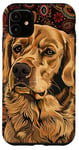 Coque pour iPhone 11 Marron Pop Art Paisley Golden Retriever Dog Mom