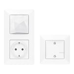 LEGRAND, Valena Life with Netatmo 752196 Kit de démarrage avec passerelle sans fil avec prise commutable 16 A (3680 W) et commutateur maître « Venir / Marcher », commande locale/par application / par