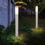 2x Extérieur Lampadaire Inox Colonne Jardin Éclairage Allée Chemin Lumières