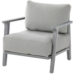 Fauteuil de salon de jardin Pulpy gris quartz en aluminium traité époxy - Hespéride