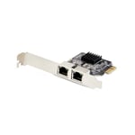 StarTech.com Carte Réseau PCIe Gigabit à 2 Ports, Carte PCI Express 10/100/1000Mbps, NIC, Double Realtek RTL8111H, TAA