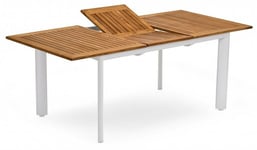 Nydala Bord 96x150/200 cm Vit/Teak