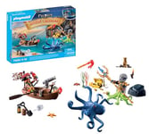 Playmobil 71636 Calendrier de l'Avent Pirates - Comprend Deux Personnages, Un Poulpe géant et 24 Surprises excitantes - Dès 4 Ans