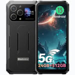 Blackview BL8000 Smartphone Incassable 5G 24Go+512Go 6.78" 8800mAh 50MP+16MP Android 13 Téléphone Débloque WiFi6 - Noir