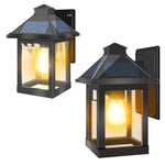 COLBOR Solar Wall Lantern Lights, Outdoor Vintage Light (2pcs) with 3 Smart Lighting Modes Motion Sensor Decorative LED Waterproof IP65 for Garage Garden Yard Patio, Solar-Wall-Lantern-Light-Outdoor