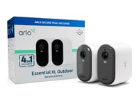 Arlo Essential Xl - 2. Generasjon - Nettverksovervåkingskamera - Innendørs, Utendørs - Værbestandig - Farge (Dag Og Natt) - 2 Mp - 1920 X 1080 - 1080P, 720P - Lyd - Trådløs - Wi-Fi (En Pakke 2)