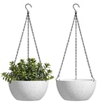 T4U Suspension Plante Support Pots de Fleurs (2 pcs, 25cm), Suspendu pour Fleur Décoration Murale, Amovible avec Chaîne Suspendue, Convient aux Jardins de Décoration de Jardinage