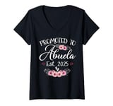 Womens Promoted To Abuela 2025 Mothers Day Soon To Be Mom Pregnancy V-Neck T-Shirt