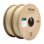 eSUN PLA+ Filament 1.75mm, Renforcé Ténacité Imprimante 3D Filament PLA Plus, Précision Dimensionnelle +/- 0.03mm, 1KG par Bobine, 2 Bobines pour Imprimante 3D, Blanc d'Os et Blanc d'Os