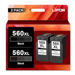 LIFOR PG-560 XL 560XL Black Ink Cartridges High Yield Replacement for Canon 560 Ink Cartridge PG560 XL PG-560XL for Pixma TS5350 TS7451 TS7450 TS5351 TS5350a TS5351 TS5352 (2 Black,2-Pack)