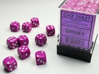 Chessex Opaque: 36 tärningar (12 mm) - Ljuslila med vita prickar (CHX25827)