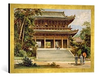 'Encadré Image de Ernst HEYN "Buddhist Temple at Kyoto, Japon, from' The History of Mankind ', VOL. III, by Prof. Friedrich ratzel Impression d'art dans le cadre de haute qualité Photos fait main, 1898,, 60 x 40 cm, or Raya