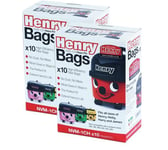 Genuine 20 x Pack Numatic Hepa-Flo Hoover Vacuum Bags Henry Hetty James NVM-1CH